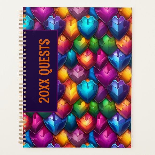 Rainbow Shields MMORPG Themed Planner (Front)