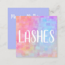 Rainbow Shimmer Makeup Artist Lashes Business Card