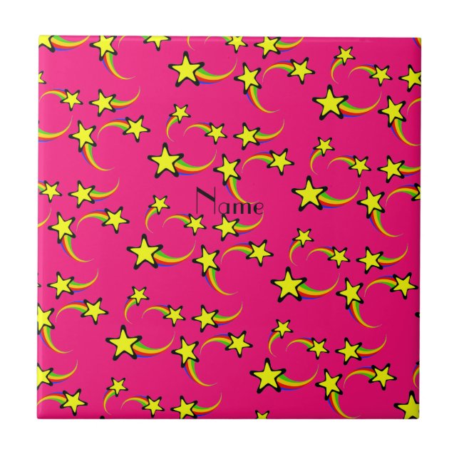Rainbow Shooting Stars Thunder_Cove Ceramic Tile (Front)