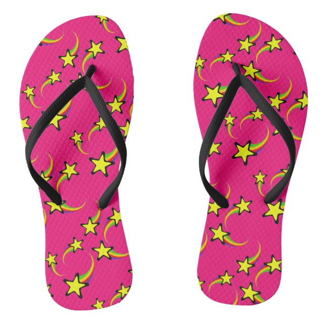 Rainbow Shooting Stars Thunder_Cove Flip Flops (Footbed)