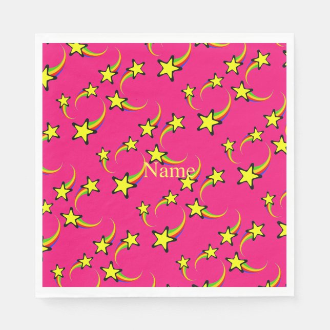 Rainbow Shooting Stars Thunder_Cove Napkins (Front)