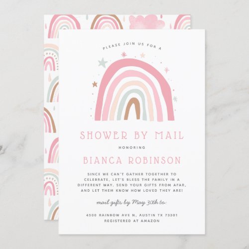 Rainbow Shower By Mail Baby Shower Invitation