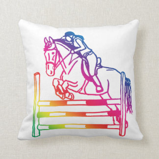 rainbow showjumper throw pillow