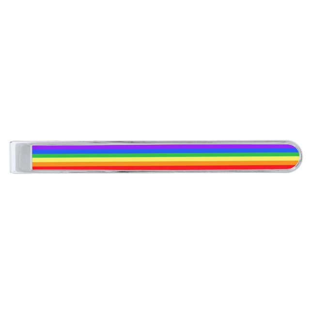 Rainbow Silver Finish Tie Bar (Front)