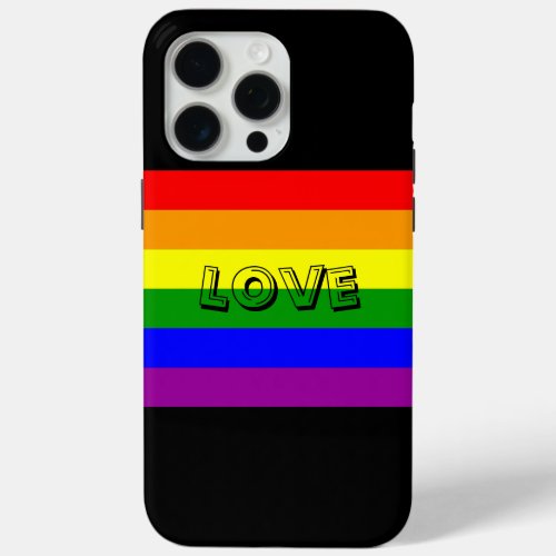 Rainbow six stripes colors black love iPhone case