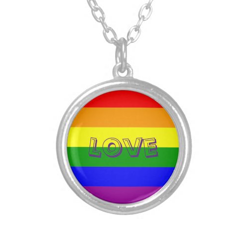 Rainbow six stripes colors pride necklace