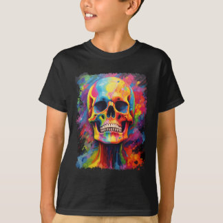 Rainbow Skeleton Anatomy Scary Halloween T-Shirt