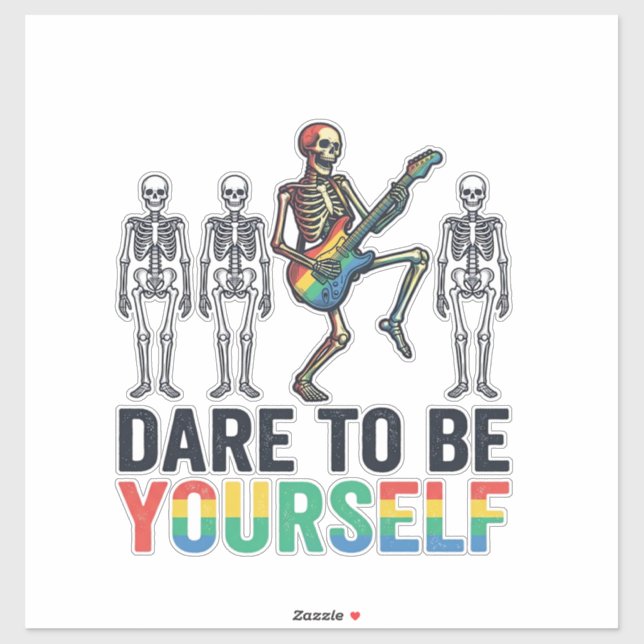 Rainbow Skeleton Dare to Be Yourself Vector Design Sticker (Sheet)