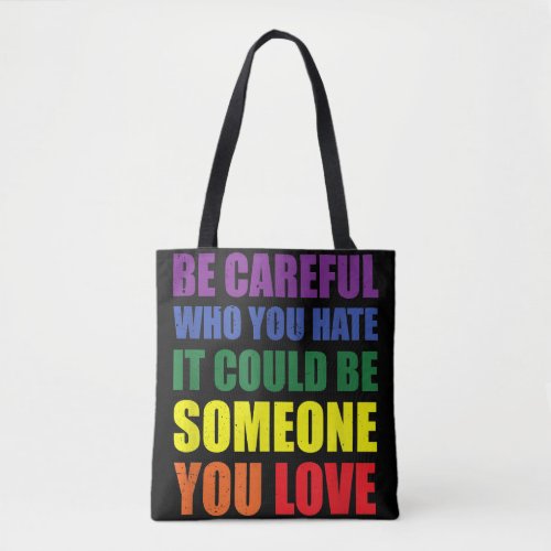 Rainbow Skeleton Heart Love Is Love LGBT Gay Lesbi Tote Bag