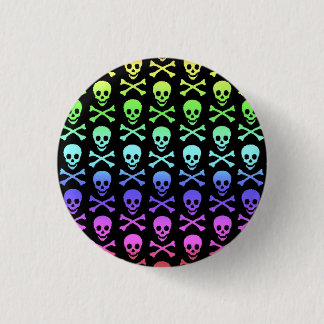 Rainbow Skull and Crossbones Button