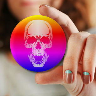 Rainbow Skull Button