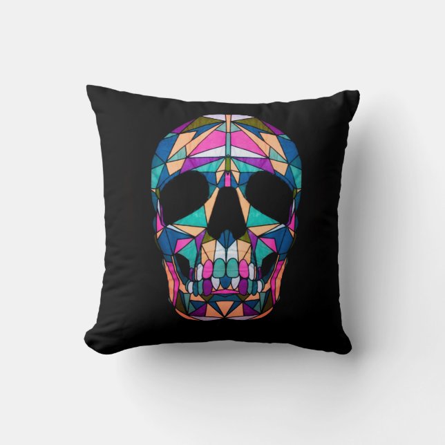 Rainbow Skull Pillow (Front)