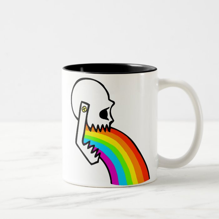 Rainbow Skull Puke Mug