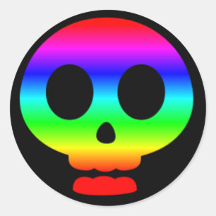 Rainbow Skull Sticker Two