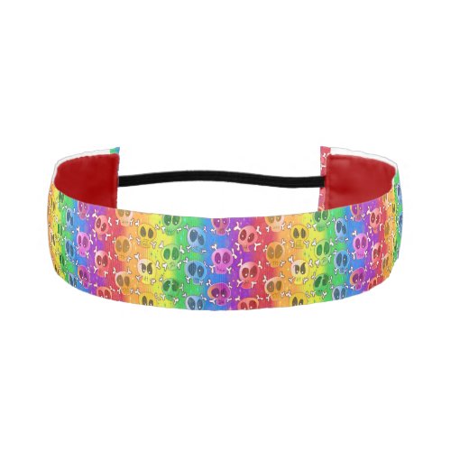 Rainbow Skulls Gay Pride Flag Colors Athletic Headband