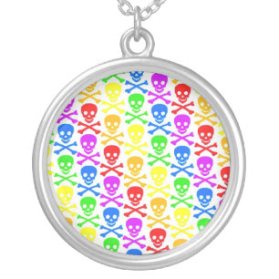 "Rainbow Skulls" Pendant Necklace