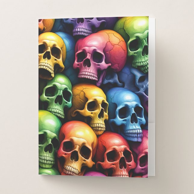 Rainbow Skulls Pocket Folder (Front)