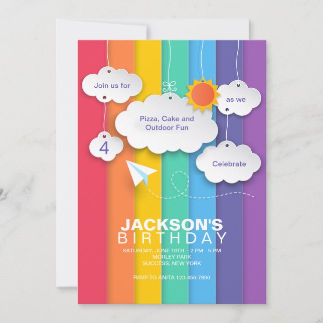 Rainbow Sky Invitation (Front)