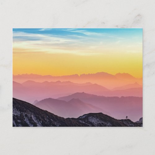 Rainbow Sky Mountains Postcard