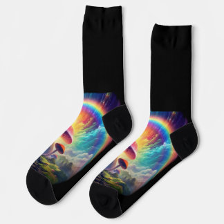 Rainbow Sky Mushroom Socks