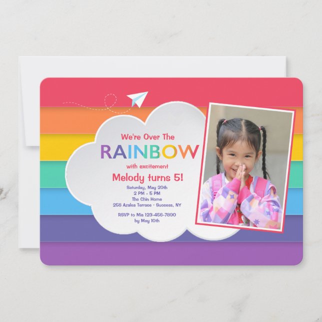 Rainbow Sky Photo Invitation (Front)
