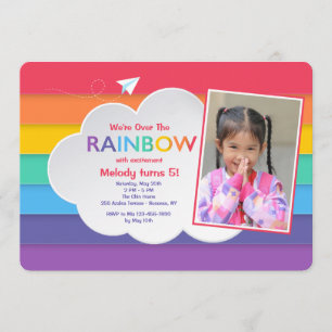 Rainbow Sky Photo Invitation