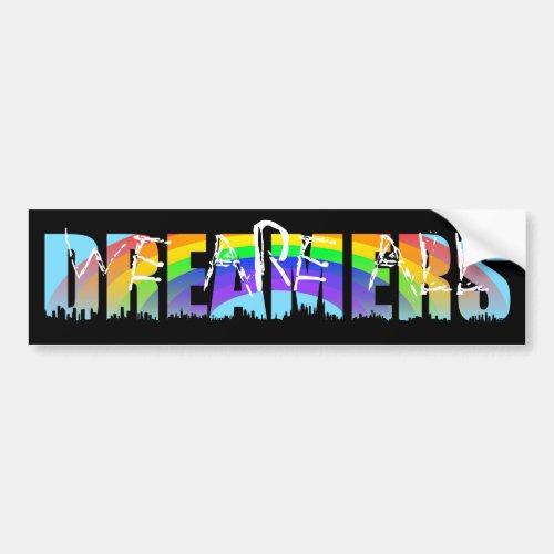 Rainbow Skyline Daca Dreamers 1 Bumper Sticker