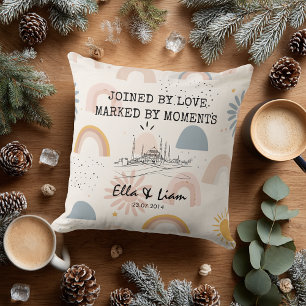 Rainbow Skyline Personalized Couple Pillow