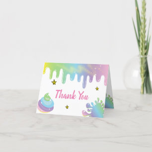 Rainbow Slime Birthday Letterpress Thank You Card