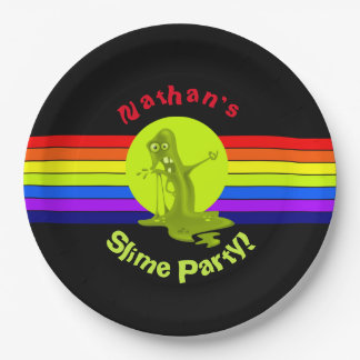Rainbow Slime Birthday Party Paper Plates