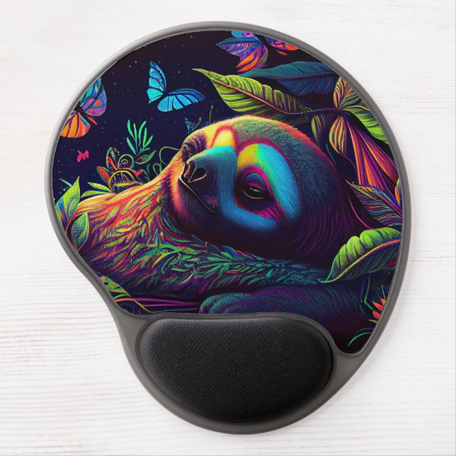 Rainbow Sloth Gel Mouse Pad (Front)