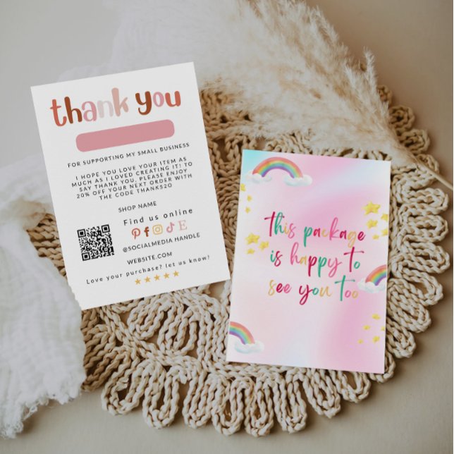 Rainbow Small Business Thank You Card, (Creator Uploaded)