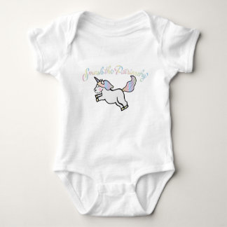 Rainbow Smash the Patriarchy Unicorn Baby Bodysuit