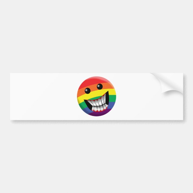 Rainbow Smile Bumper Sticker (Front)