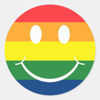 Rainbow Smiley Face Stickers | Zazzle