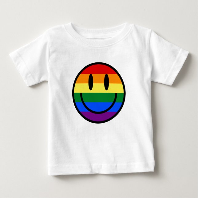 Rainbow Smiley Face Baby T-Shirt (Front)