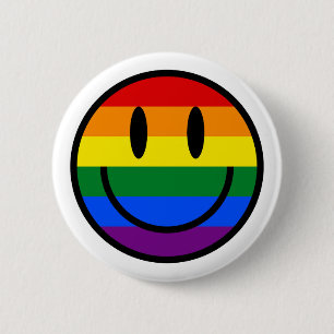 Rainbow Smiley Face Button