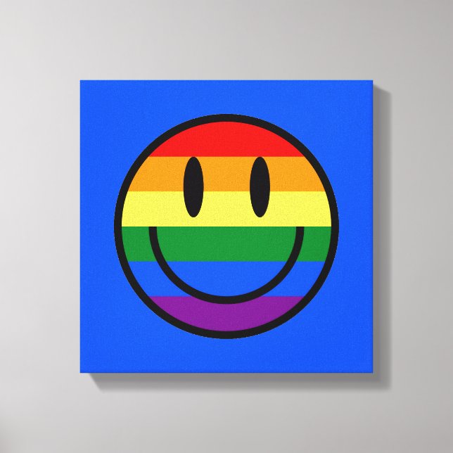 Rainbow Smiley Face Canvas Print (Front)