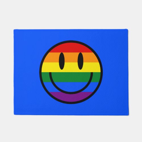 Rainbow Smiley Face Doormat