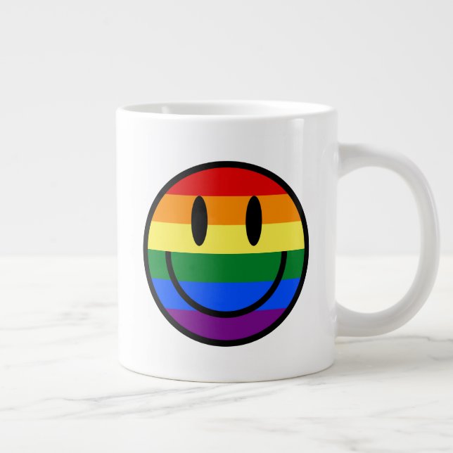 Rainbow Smiley Face Giant Coffee Mug (Right)