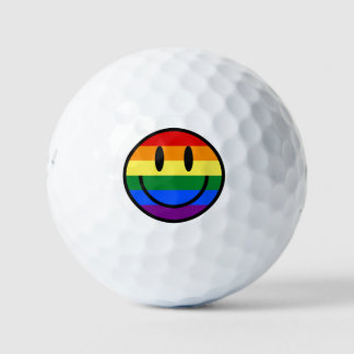 Rainbow Smiley Face Golf Balls