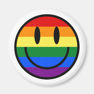 Rainbow Smiley Face Magnet