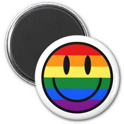 Rainbow Smiley Face Magnet