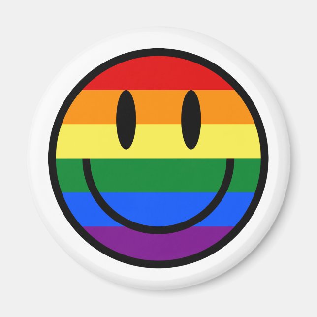 Rainbow Smiley Face Magnet (Front)