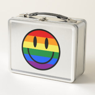 Rainbow Smiley Face Metal Lunch Box