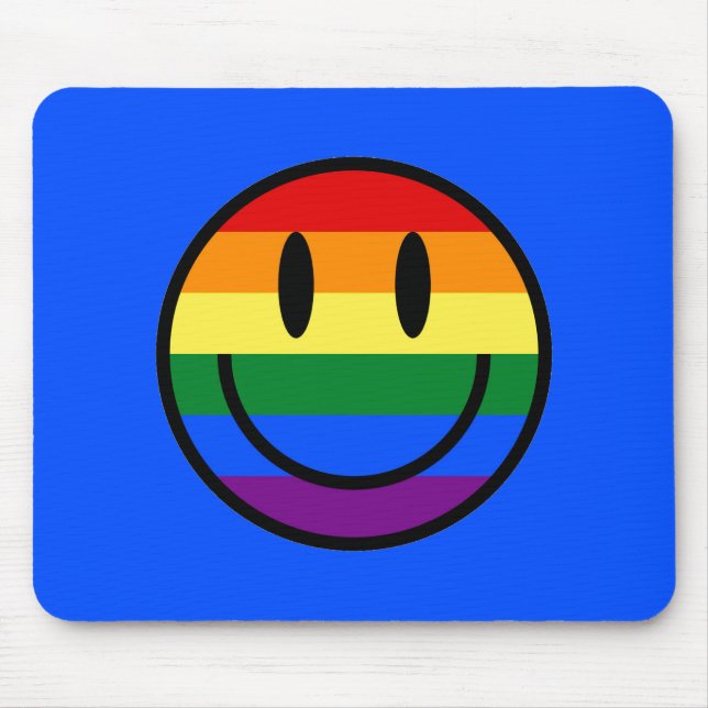 Rainbow Smiley Face Mouse Pad (Front)
