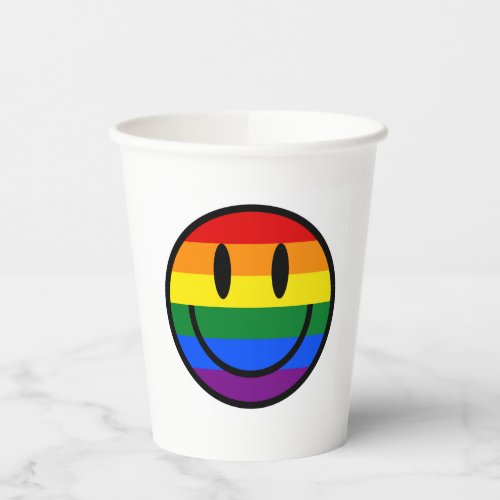 Rainbow Smiley Face Paper Cups