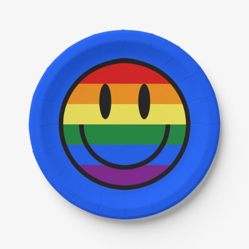 Rainbow Smiley Face Paper Plates