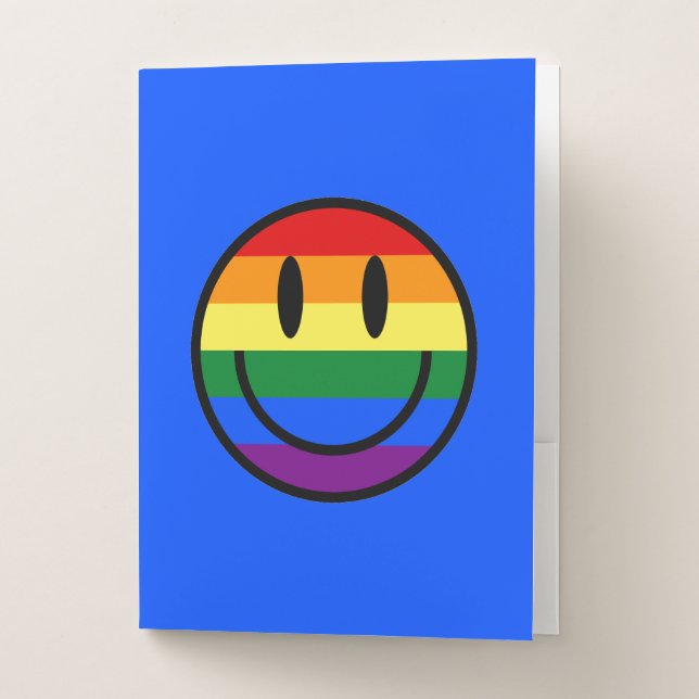 Rainbow Smiley Face Pocket Folder (Front)