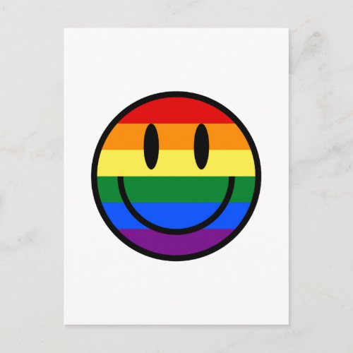 Rainbow Smiley Face Postcard